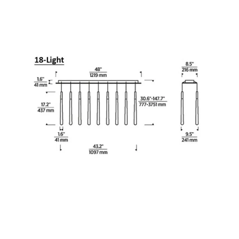 Noland 18-Light Linear Crystal Chandelier 48" - Image 7