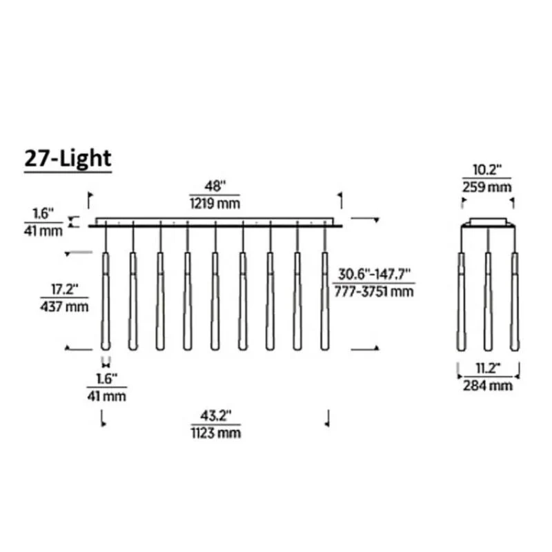 Noland 27-Light Linear Crystal Chandelier 48" - Image 7
