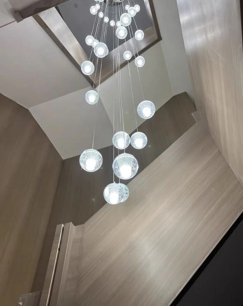 Oversized Nordic Art Round Air Bubbles Pendant Chandelier for Stairs/Spiral Staircase/Hotel Lobby - Image 11