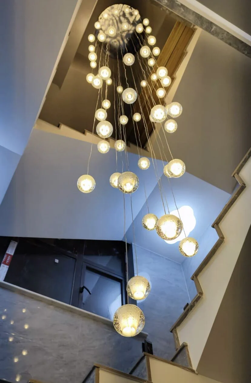 Oversized Nordic Art Round Air Bubbles Pendant Chandelier for Stairs/Spiral Staircase/Hotel Lobby - Image 13