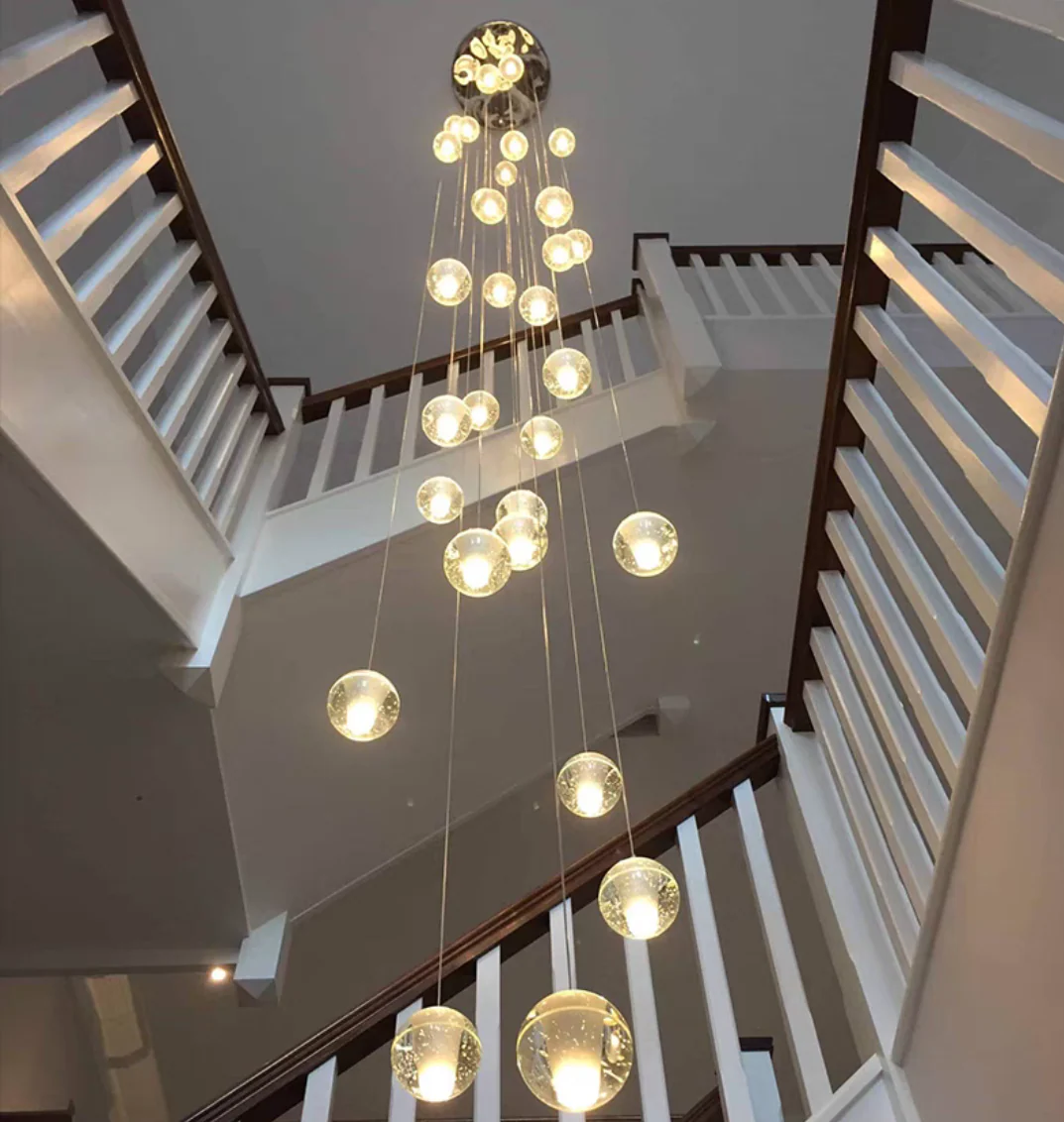 Oversized Nordic Art Round Air Bubbles Pendant Chandelier for Stairs/Spiral Staircase/Hotel Lobby - Image 15