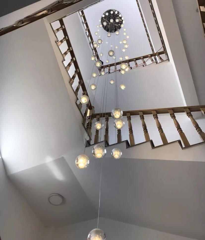 Oversized Nordic Art Round Air Bubbles Pendant Chandelier for Stairs/Spiral Staircase/Hotel Lobby - Image 16