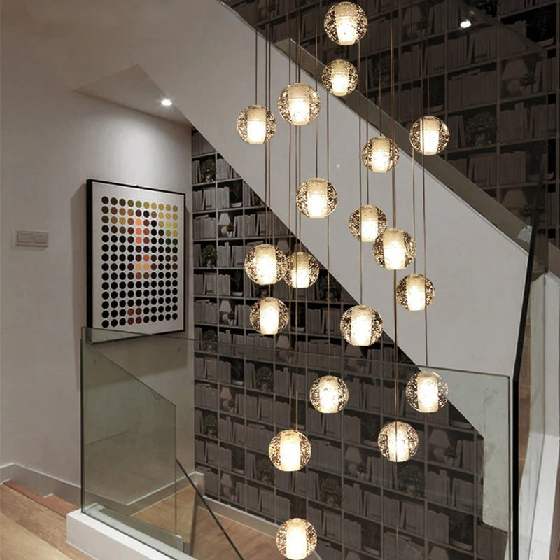 Oversized Nordic Art Round Air Bubbles Pendant Chandelier for Stairs/Spiral Staircase/Hotel Lobby - Image 17