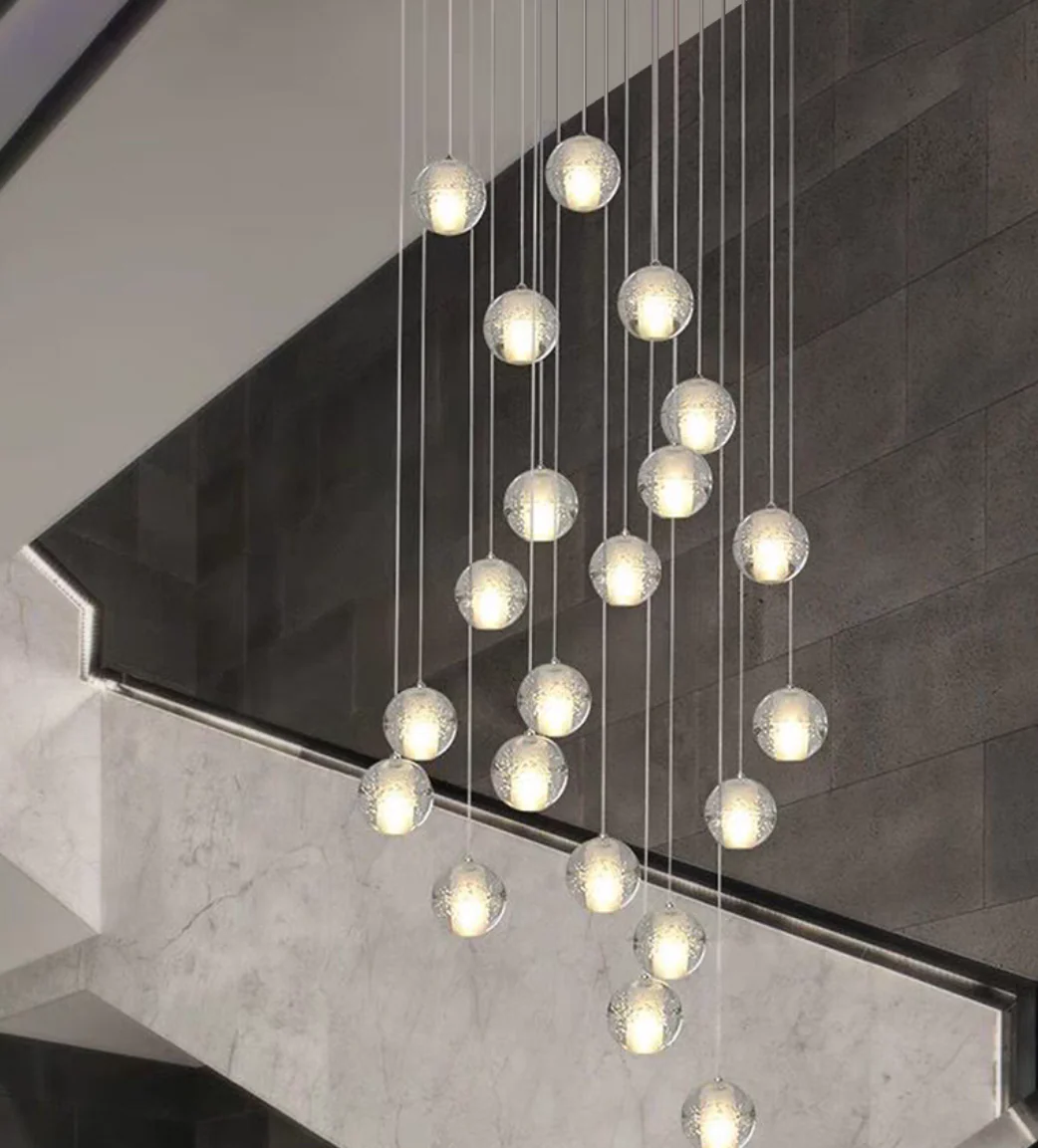 Oversized Nordic Art Round Air Bubbles Pendant Chandelier for Stairs/Spiral Staircase/Hotel Lobby - Image 18