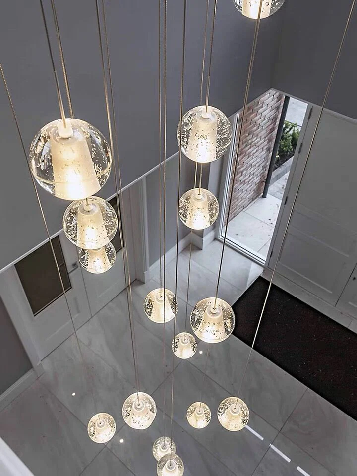 Oversized Nordic Art Round Air Bubbles Pendant Chandelier for Stairs/Spiral Staircase/Hotel Lobby - Image 6
