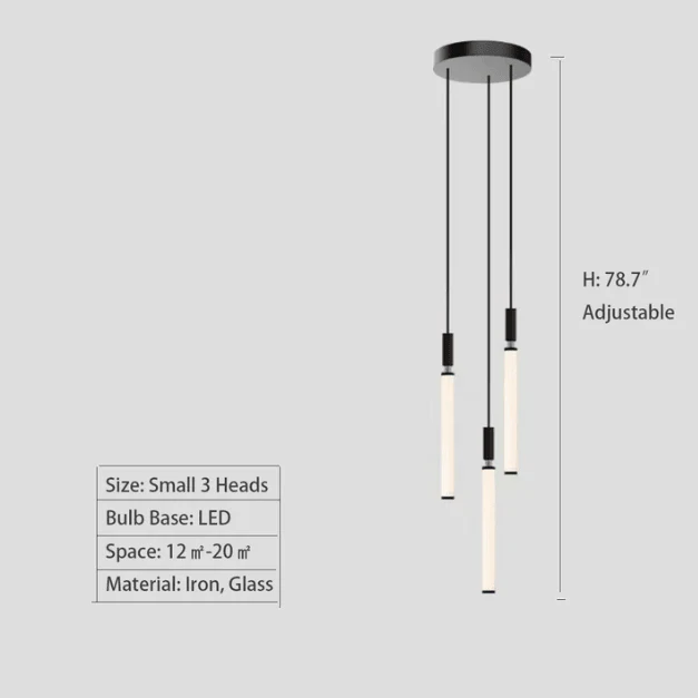 Nordic Fashion Minimalist Black Straight Pendant Chandelier for Bedside/Staircase/Loft/Duplex - Image 13