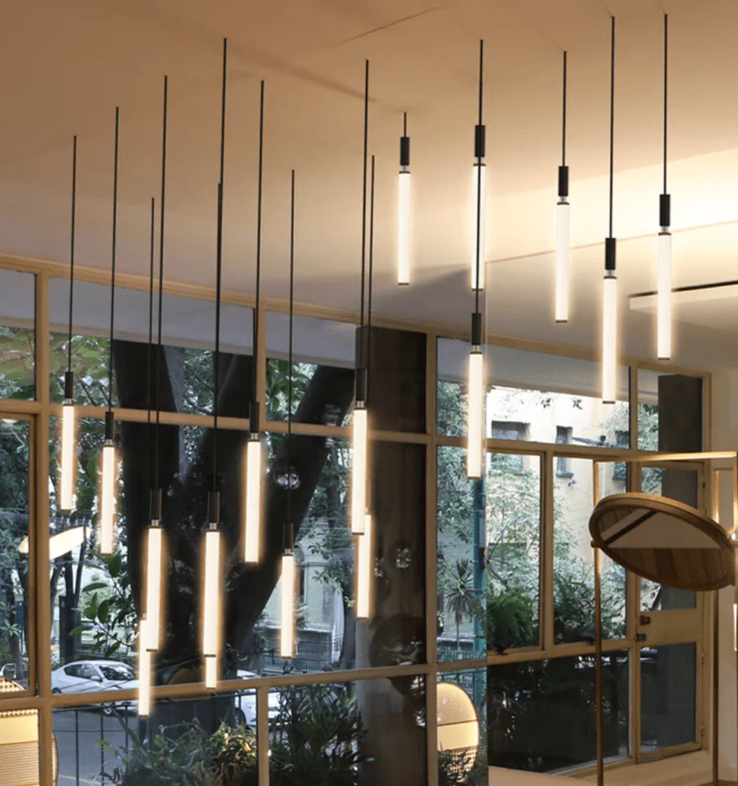 Nordic Fashion Minimalist Black Straight Pendant Chandelier for Bedside/Staircase/Loft/Duplex - Image 8