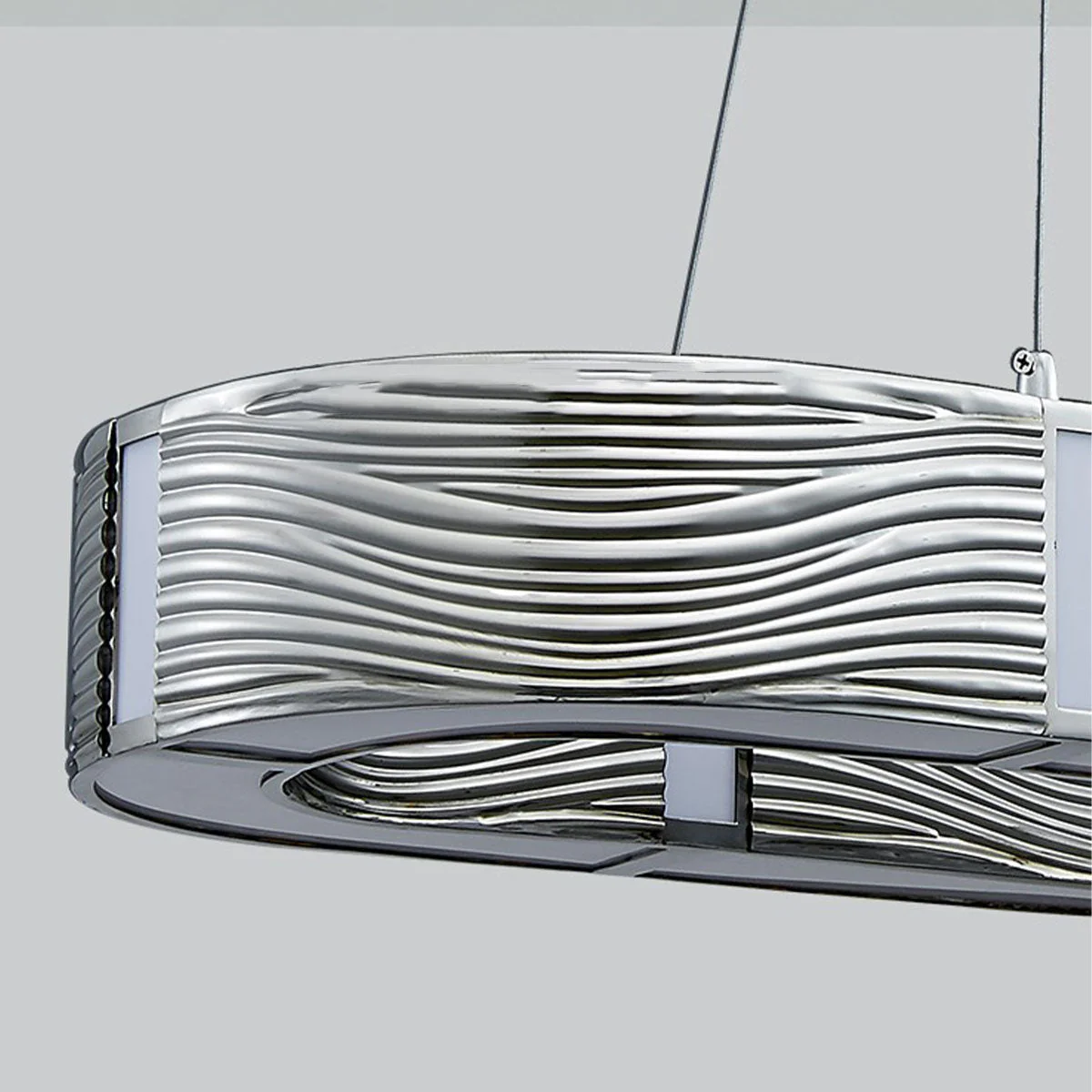 Nordic Light Luxury Chrome/Gold 0-shaped Chandelier for Living/Dining Room - Image 5