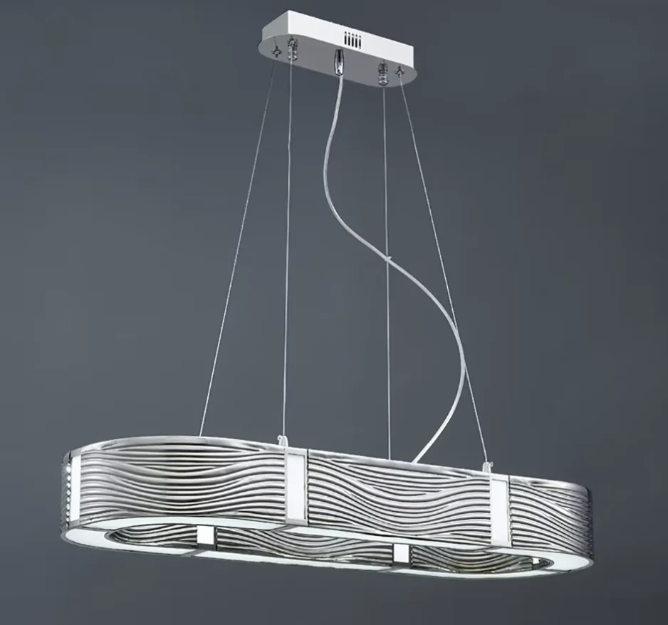 Nordic Light Luxury Chrome/Gold 0-shaped Chandelier for Living/Dining Room - Image 7
