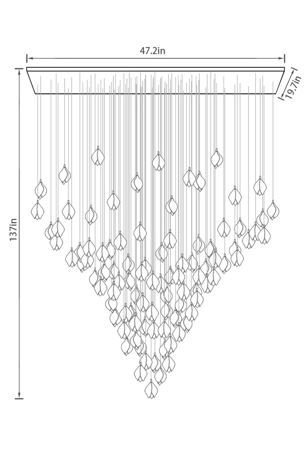 Nordic Magnolia Flower Ceramics Chandelier with Rectangular Canopy - Image 8