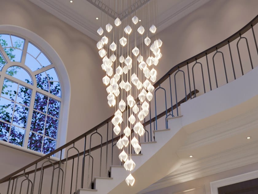Nordic Magnolia Flower Ceramics Chandelier with Round Canopy - Image 3
