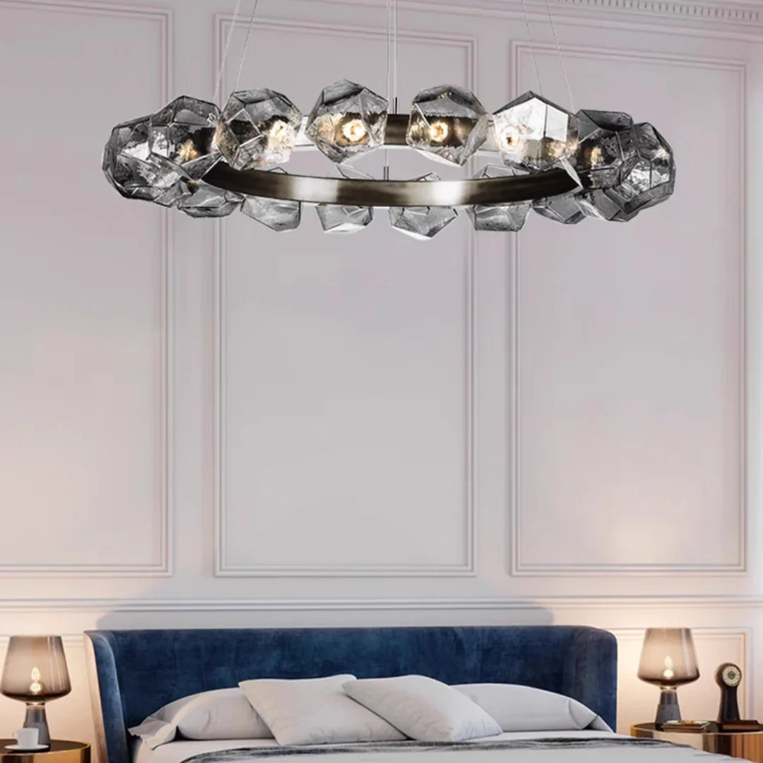 Nordic Minimalist Glass Circle Art Chandelier for Living/Dining Room/Bedroom - Image 10
