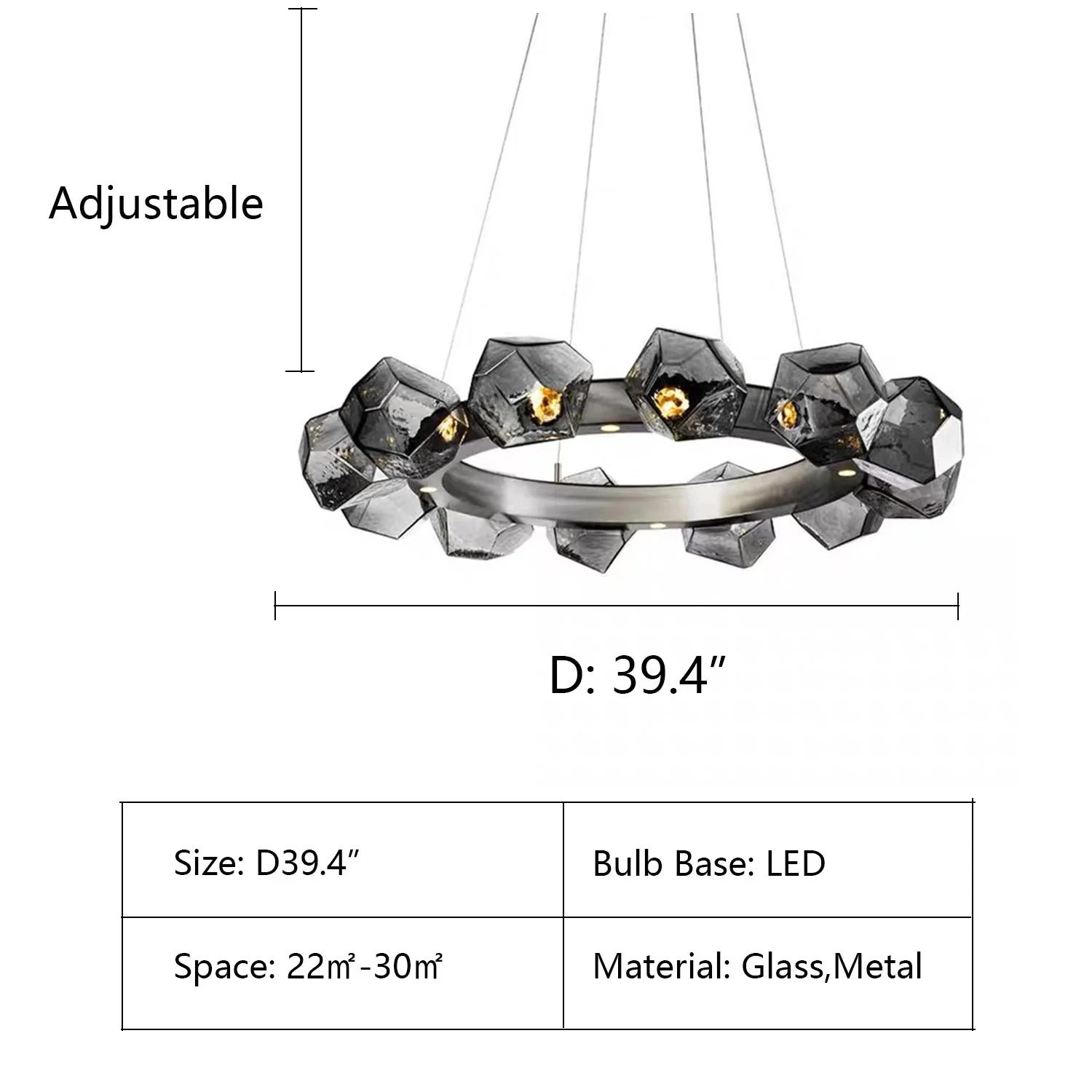 Nordic Minimalist Glass Circle Art Chandelier for Living/Dining Room/Bedroom - Image 12