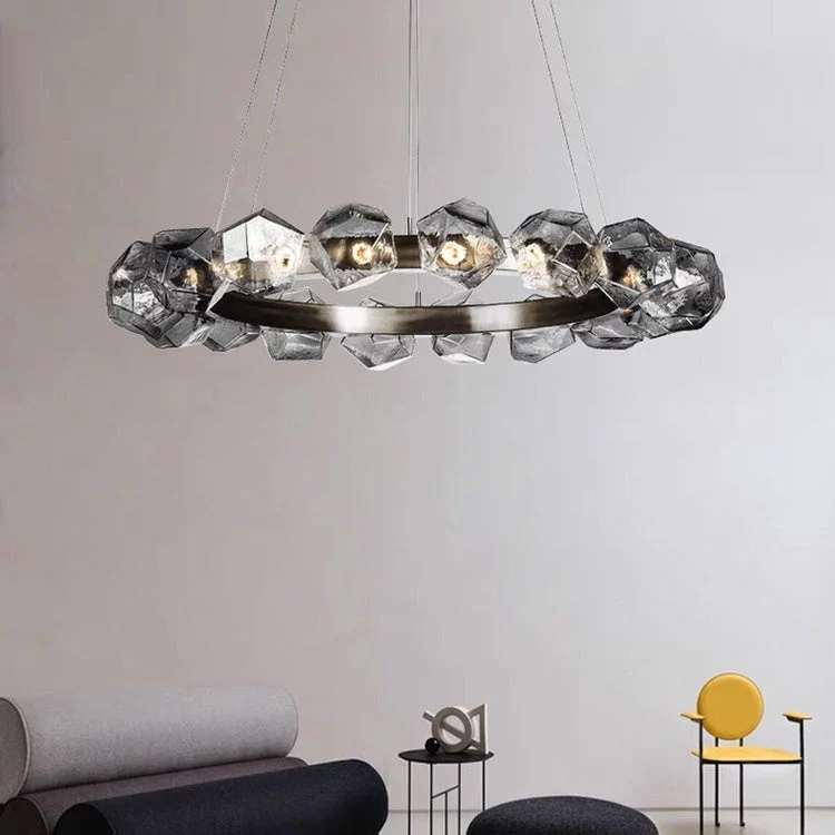 Nordic Minimalist Glass Circle Art Chandelier for Living/Dining Room/Bedroom - Image 5