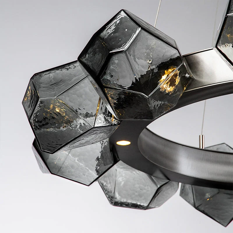 Nordic Minimalist Glass Circle Art Chandelier for Living/Dining Room/Bedroom - Image 6