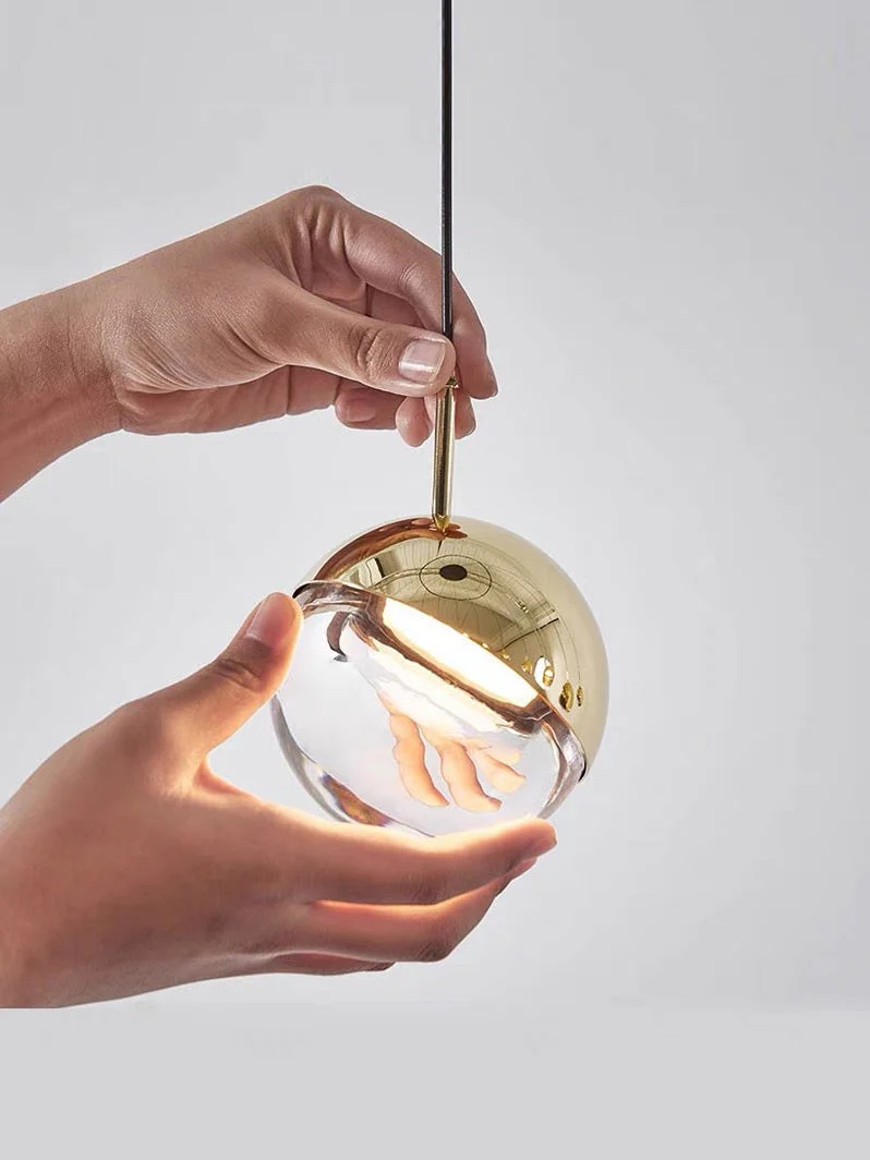 Nordic Simple Globe Pendant Suspension Light in Gold/Rose Gold - Image 2