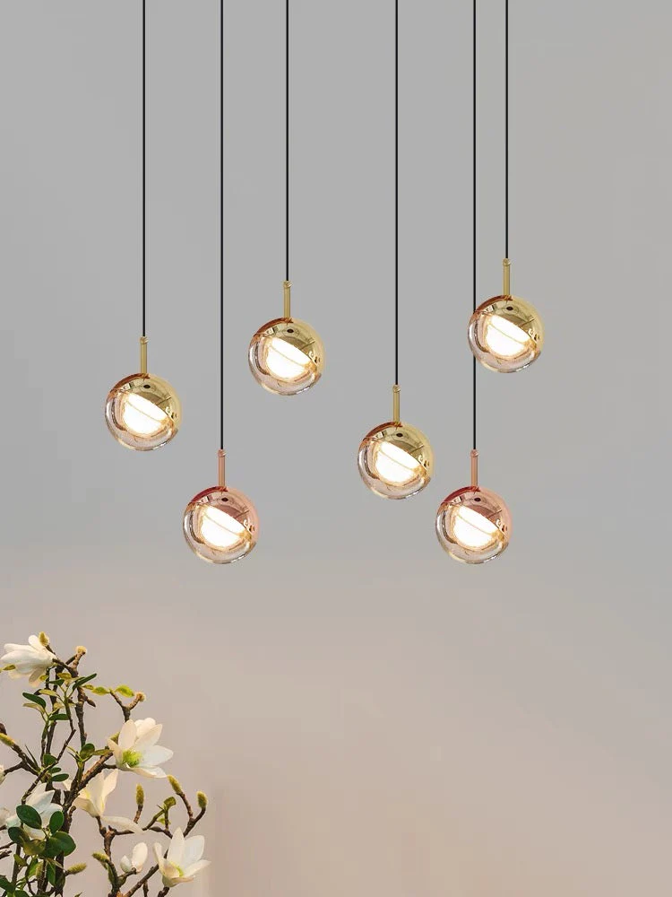 Nordic Simple Globe Pendant Suspension Light in Gold/Rose Gold - Image 6