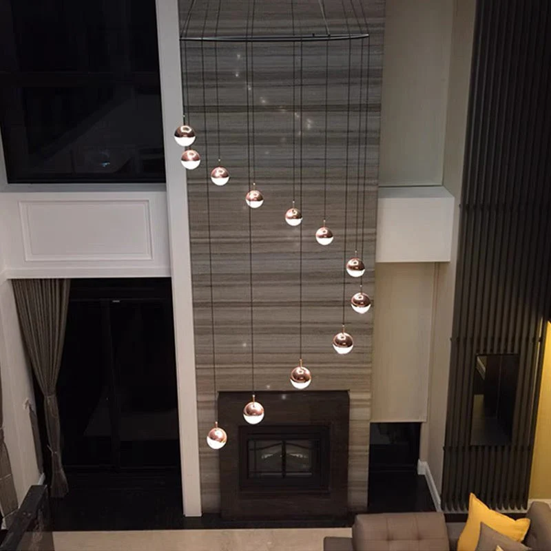 Nordic Simple Globe Pendant Suspension Light in Gold/Rose Gold - Image 9