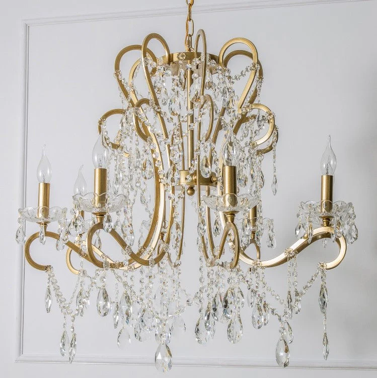Nordic Vintage Candle Pendant Romantic Crystal Chandelier for Bedroom / Dining Room / Living Room - Image 2