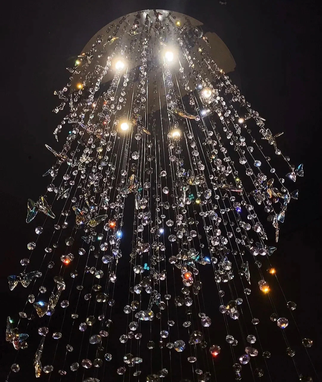 Northern European Style K9 Crystal Floating Butterfly Chandelier for High-ceiling - Image 3