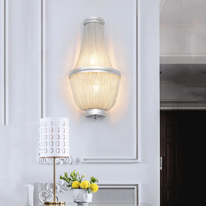 Nyasia Aluminum Chain Wall Sconce for Living Room, Kitchen, Bedroom - Image 3