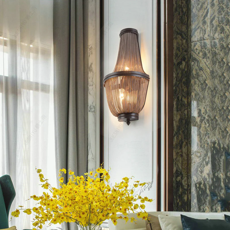 Nyasia Aluminum Chain Wall Sconce for Living Room, Kitchen, Bedroom - Image 8