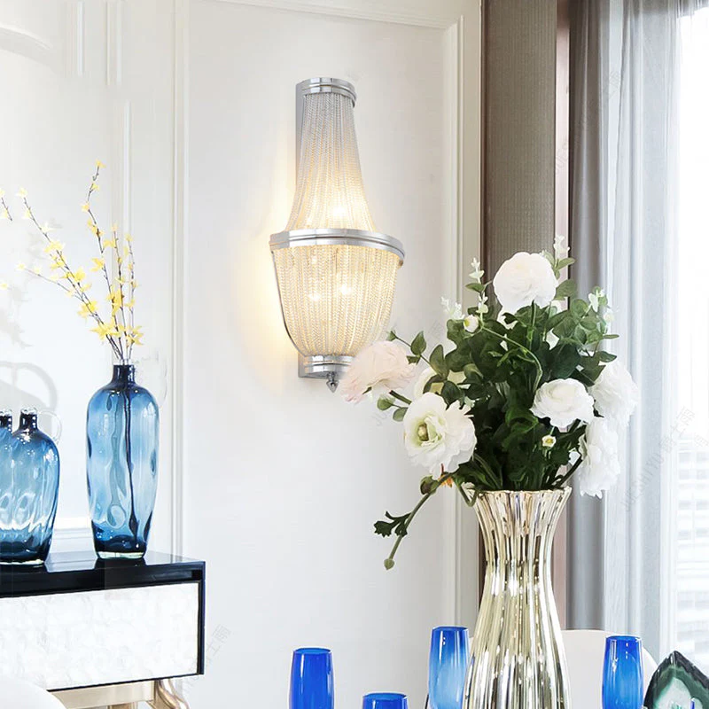 Nyasia Aluminum Chain Wall Sconce for Living Room, Kitchen, Bedroom - Image 9