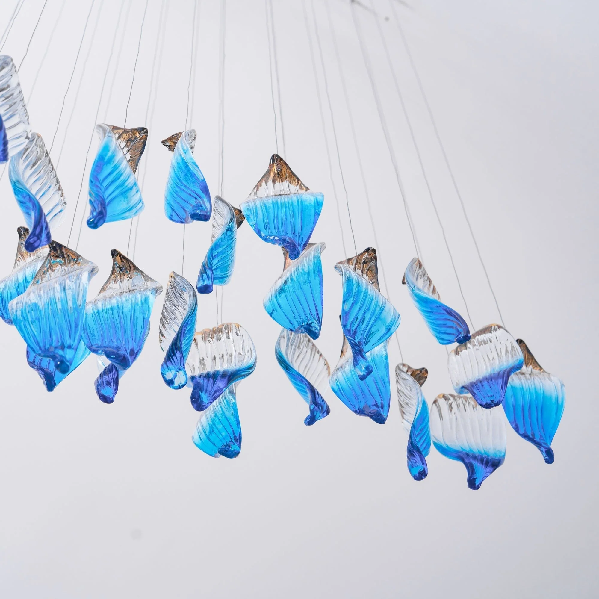 Galaxy Ocean Drift Blown Glass Crystal Spiral Chandelier - Image 18