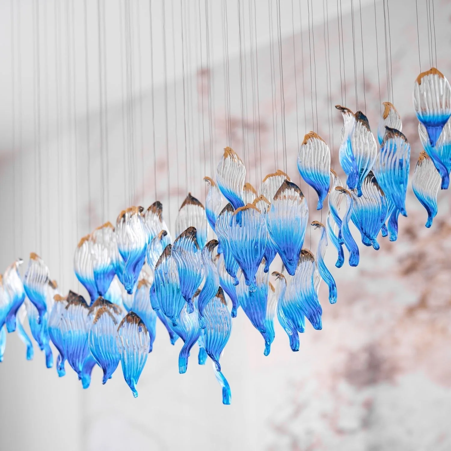 Galaxy Ocean Drift Blown Glass Crystal Spiral Chandelier - Image 19