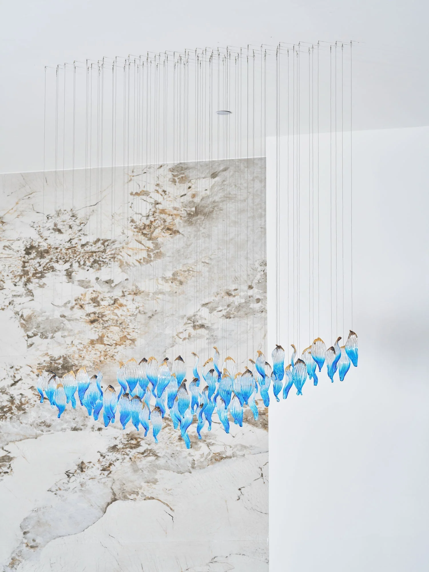 Galaxy Ocean Drift Blown Glass Crystal Spiral Chandelier - Image 20