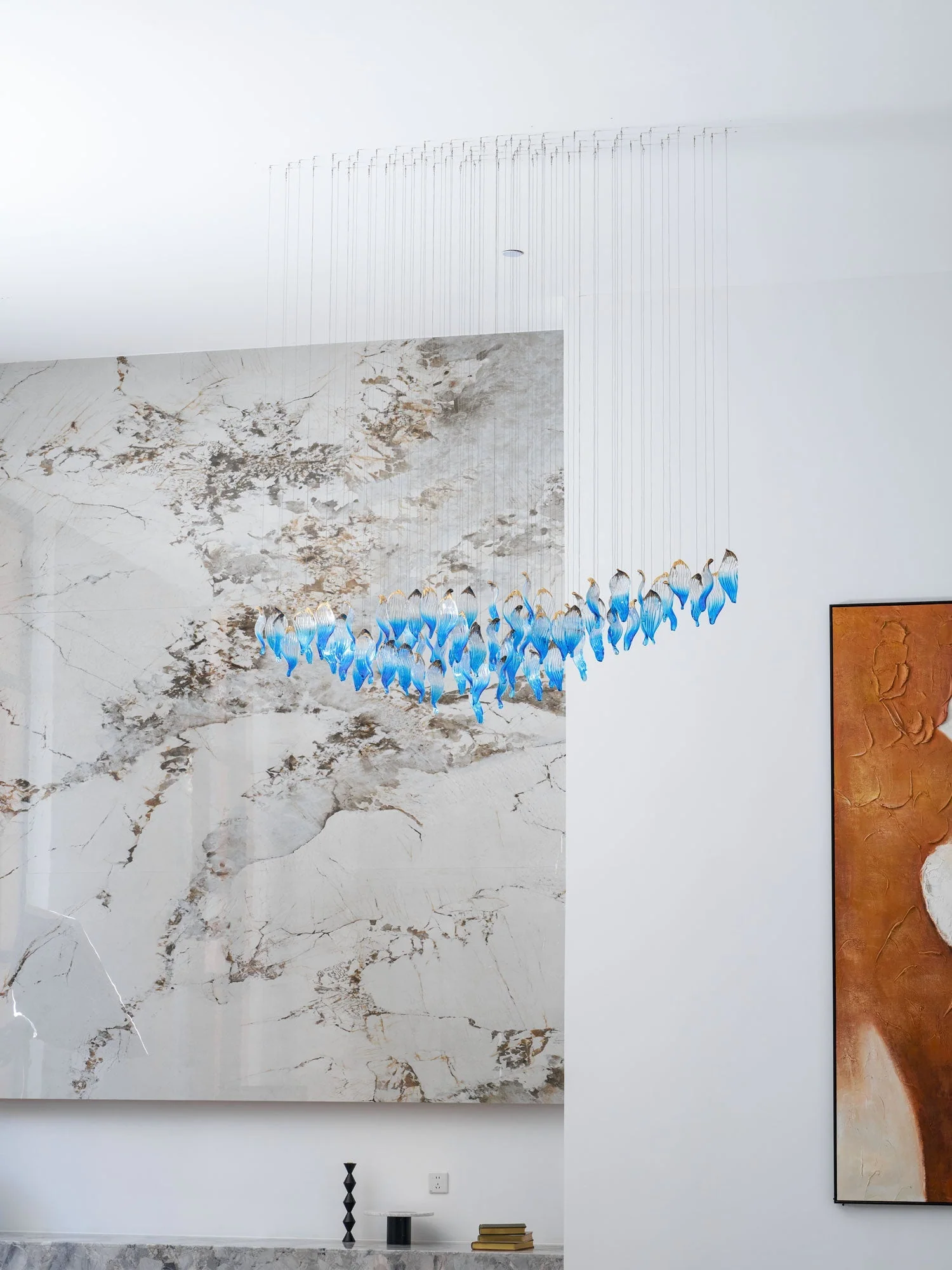 Galaxy Ocean Drift Blown Glass Crystal Spiral Chandelier - Image 22