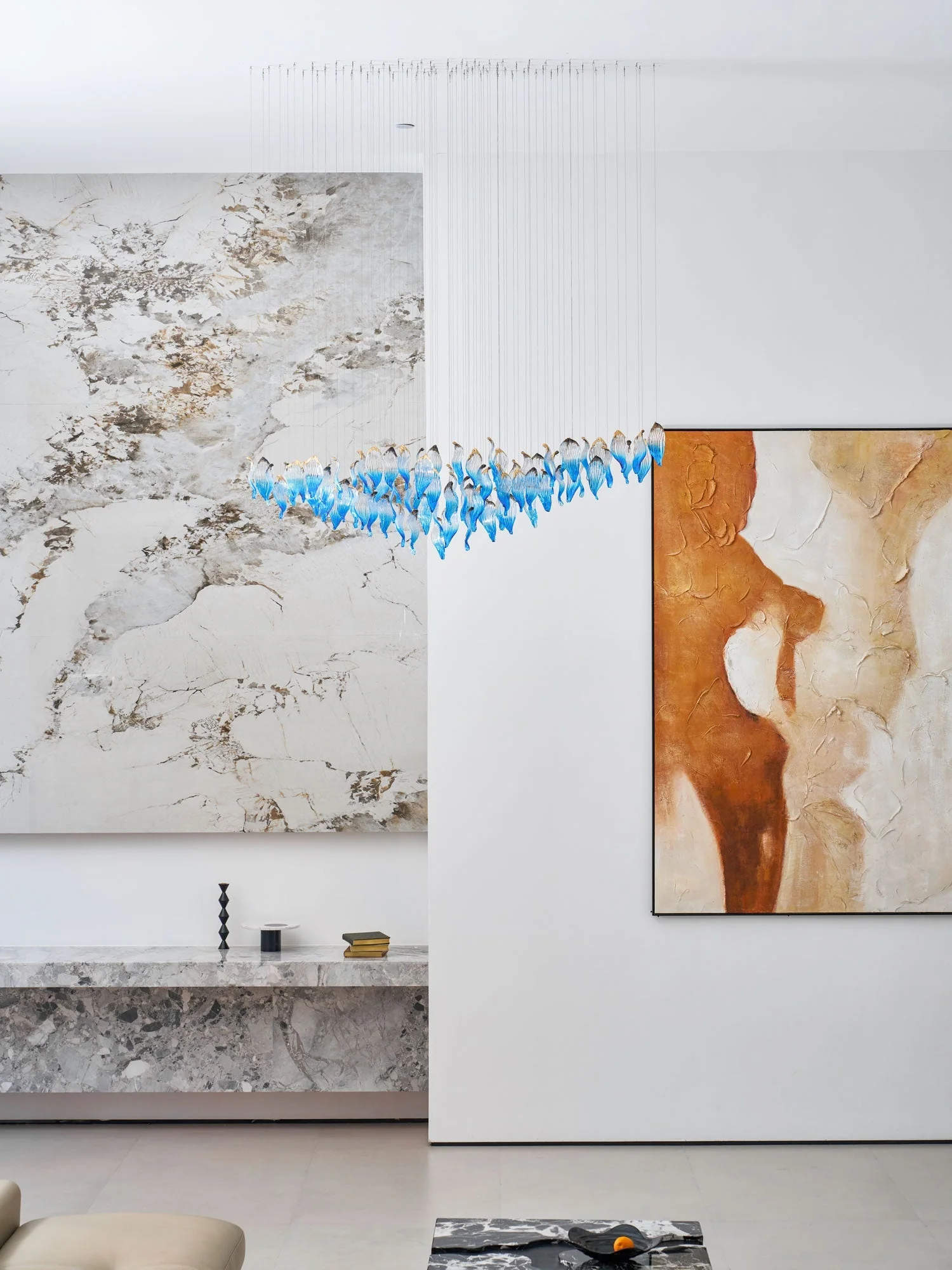 Galaxy Ocean Drift Blown Glass Crystal Spiral Chandelier - Image 23