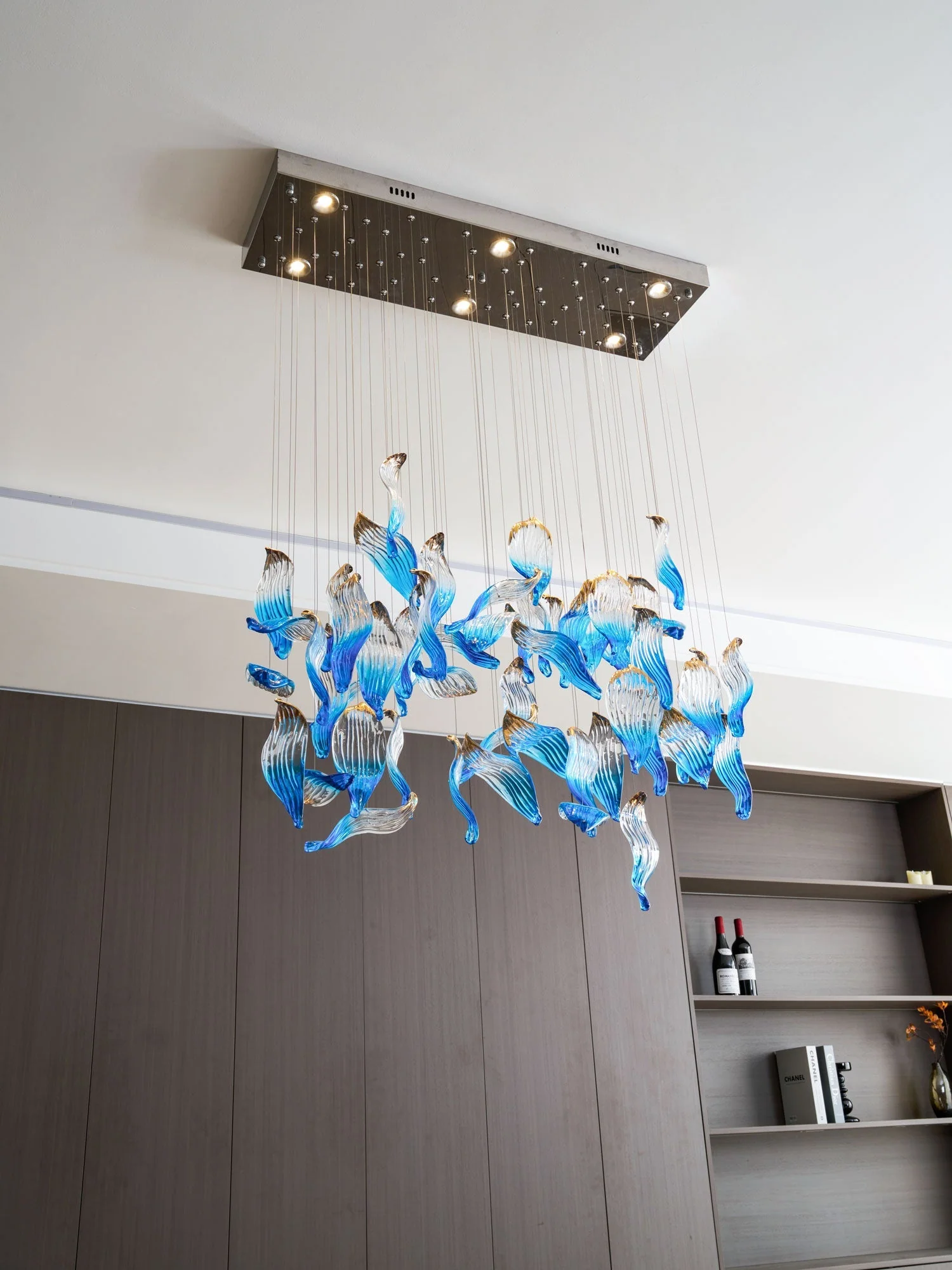 Galaxy Ocean Drift Blown Glass Crystal Spiral Chandelier - Image 37
