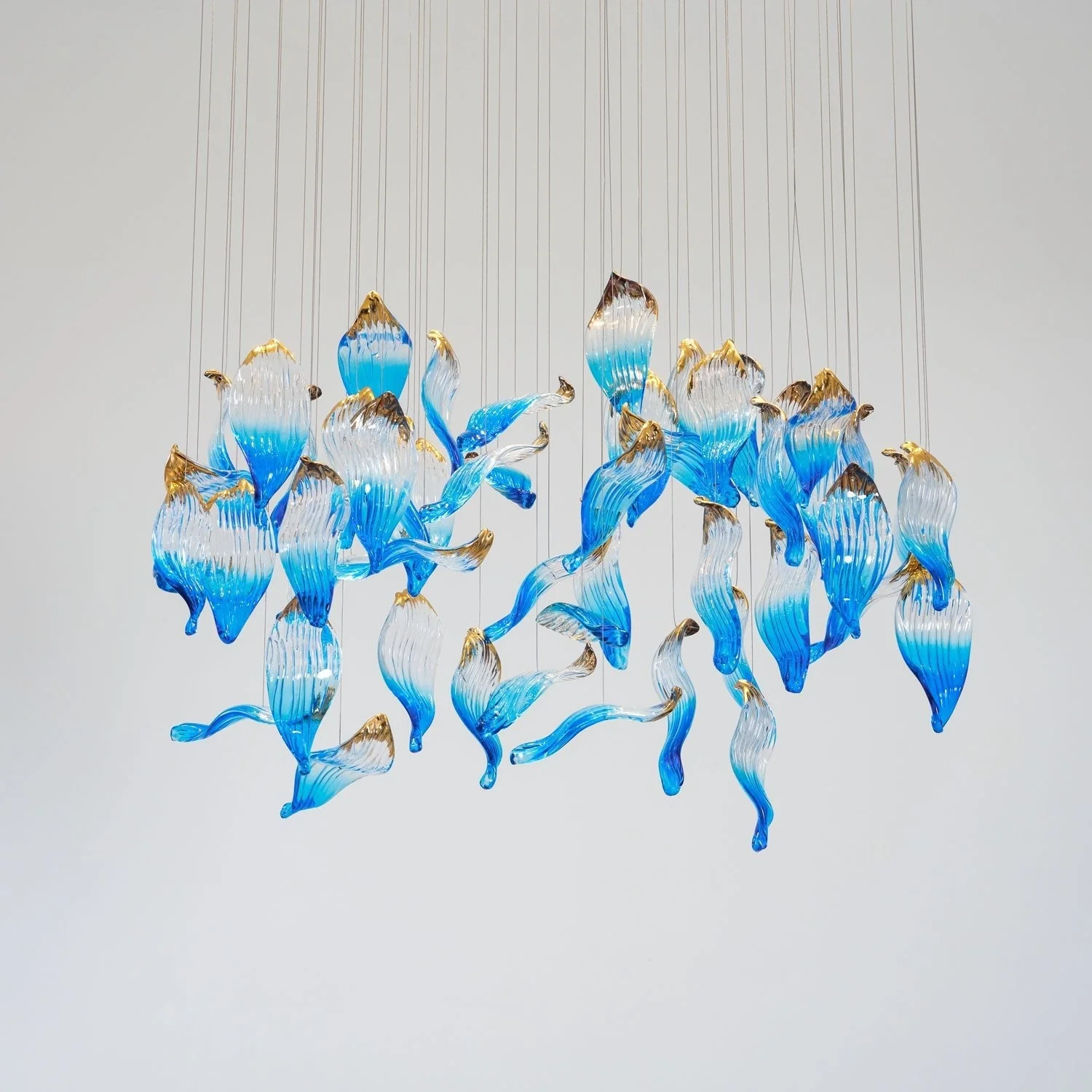 Galaxy Ocean Drift Blown Glass Crystal Spiral Chandelier - Image 43