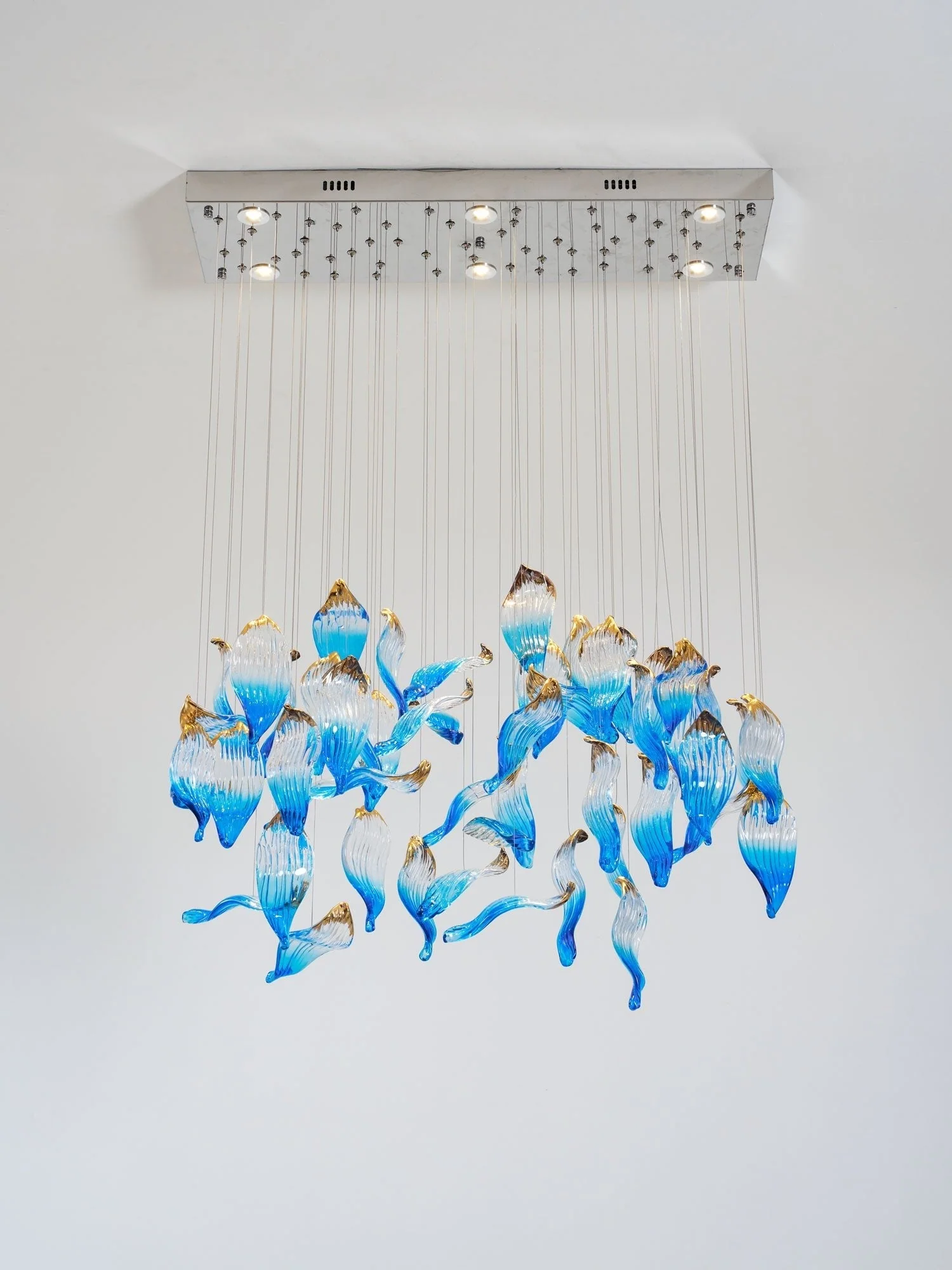 Galaxy Ocean Drift Blown Glass Crystal Spiral Chandelier - Image 44