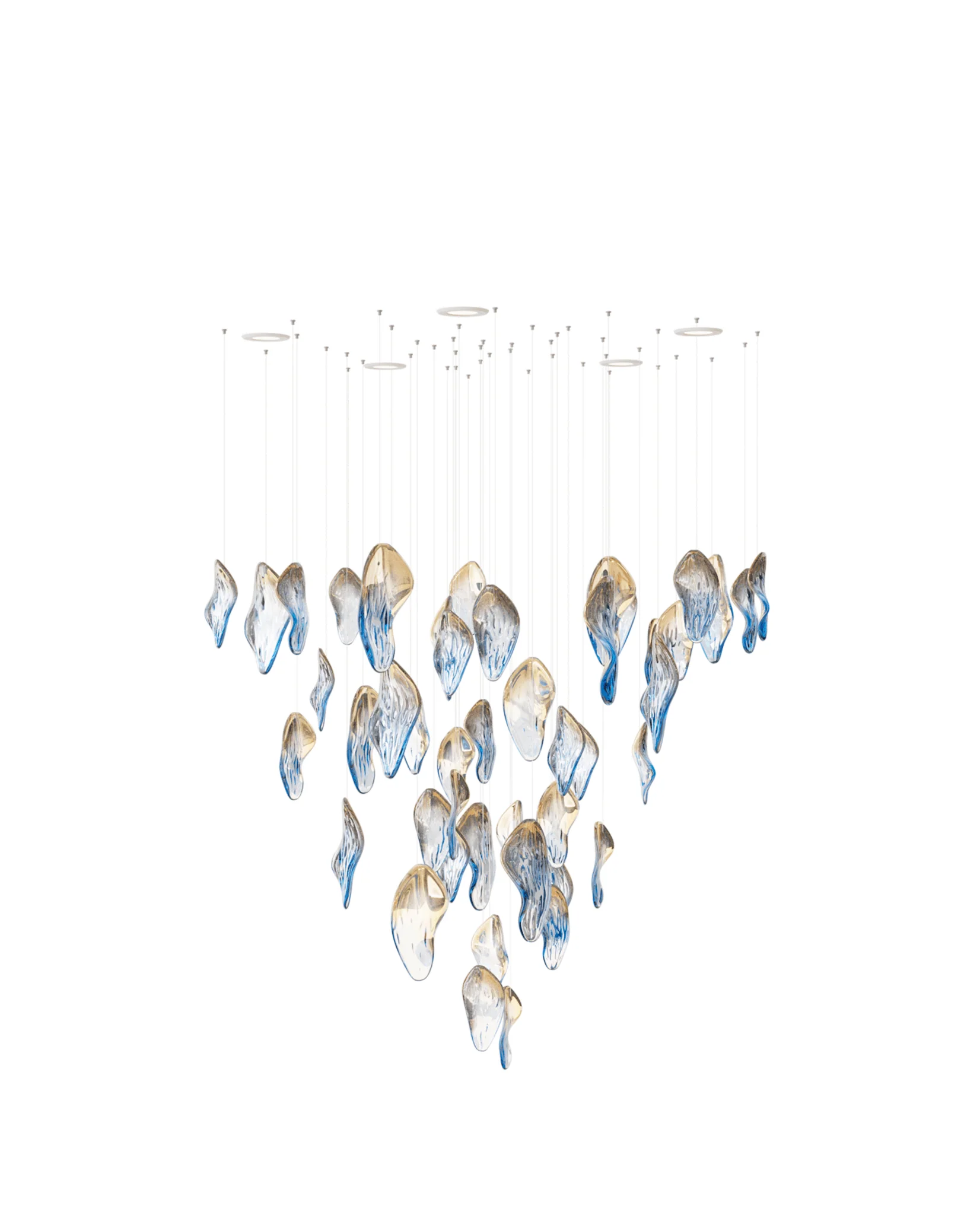 Galaxy Ocean Drift Blown Glass Crystal Spiral Chandelier - Image 46