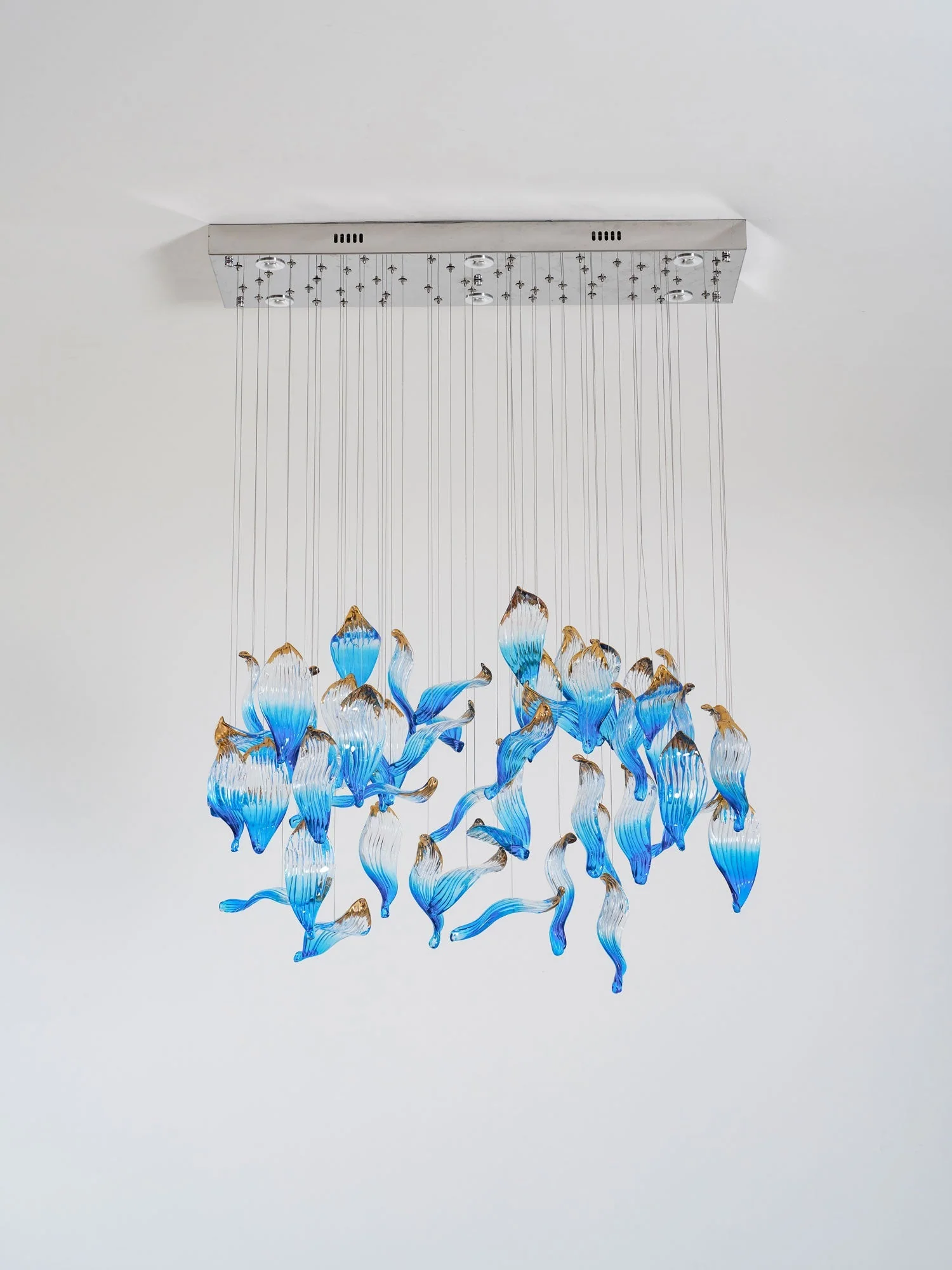 Galaxy Ocean Drift Blown Glass Crystal Spiral Chandelier - Image 48