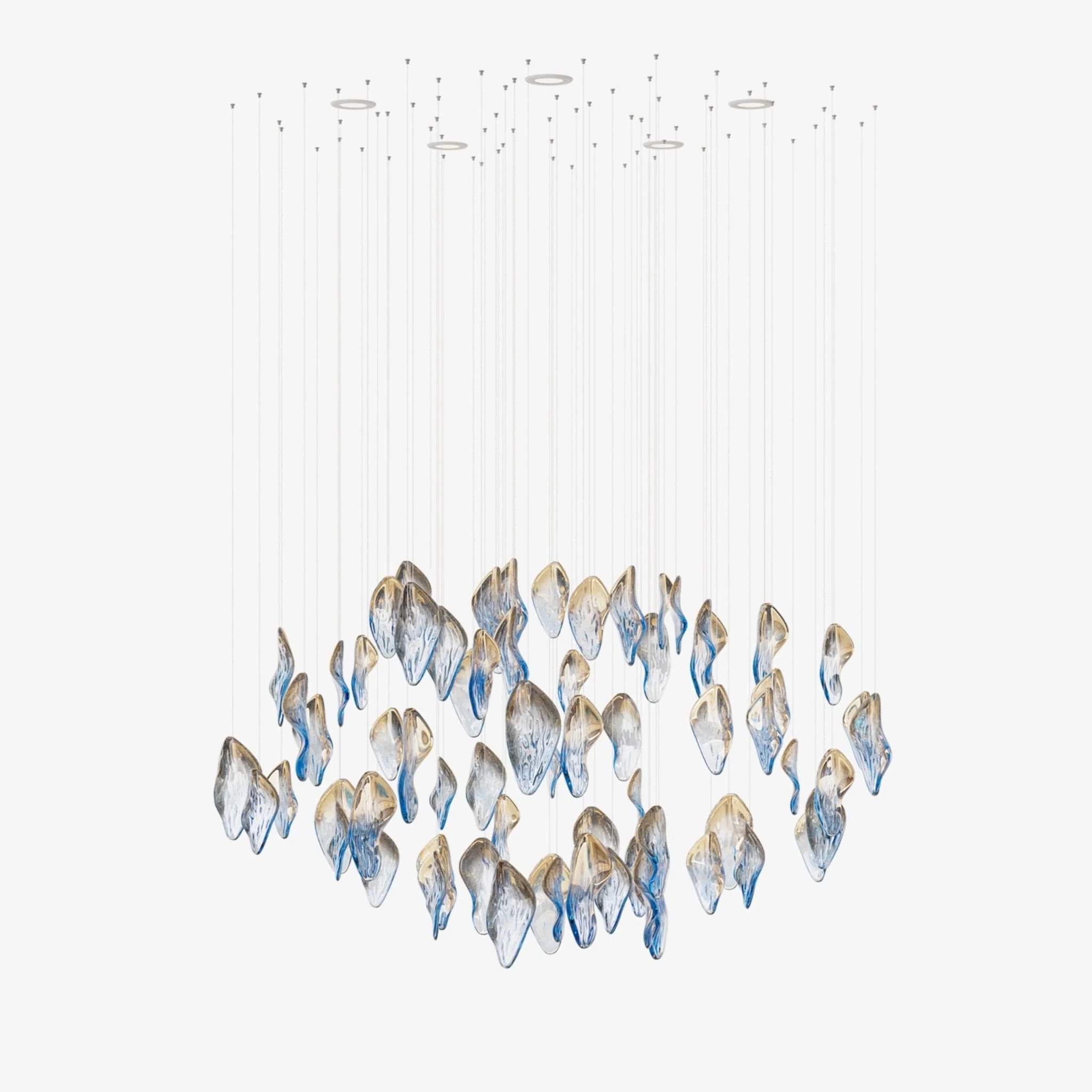 Galaxy Ocean Drift Blown Glass Crystal Spiral Chandelier - Image 49