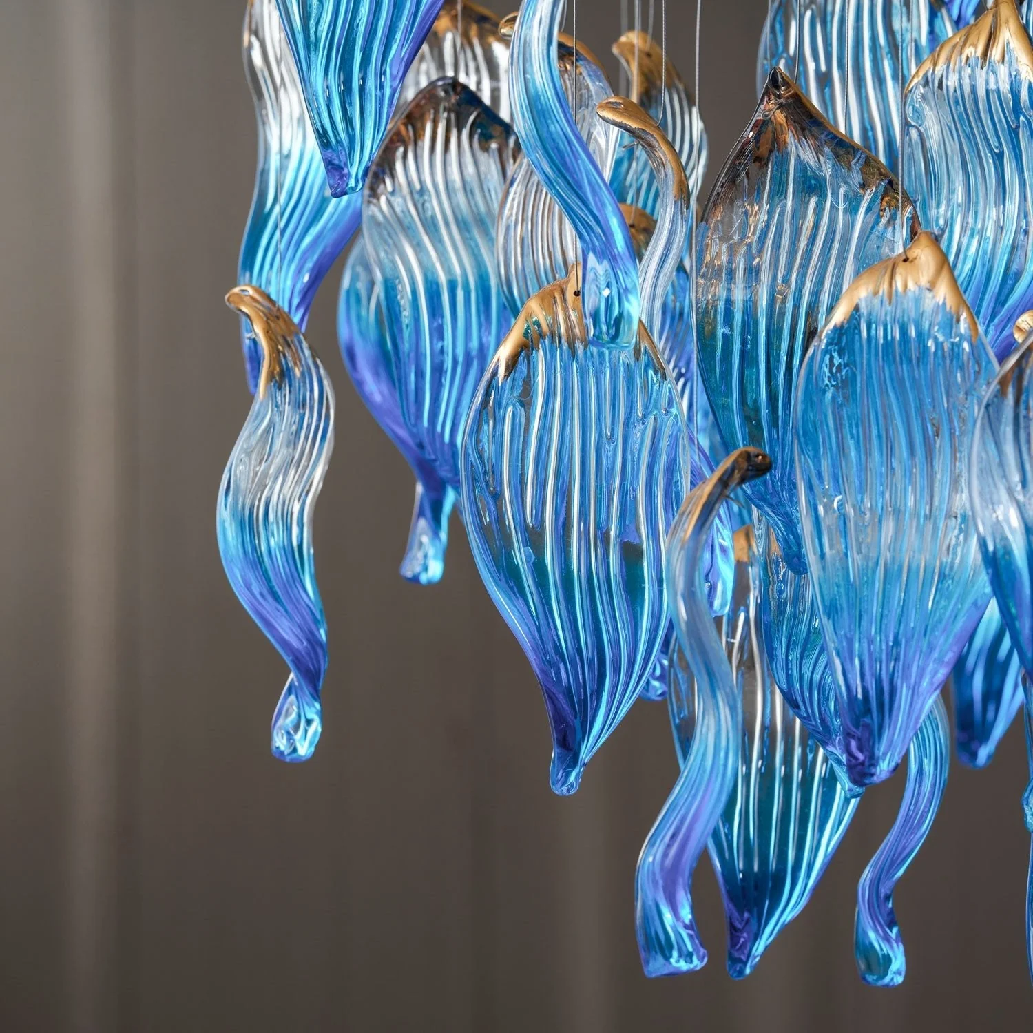 Galaxy Ocean Drift Blown Glass Crystal Spiral Chandelier - Image 9
