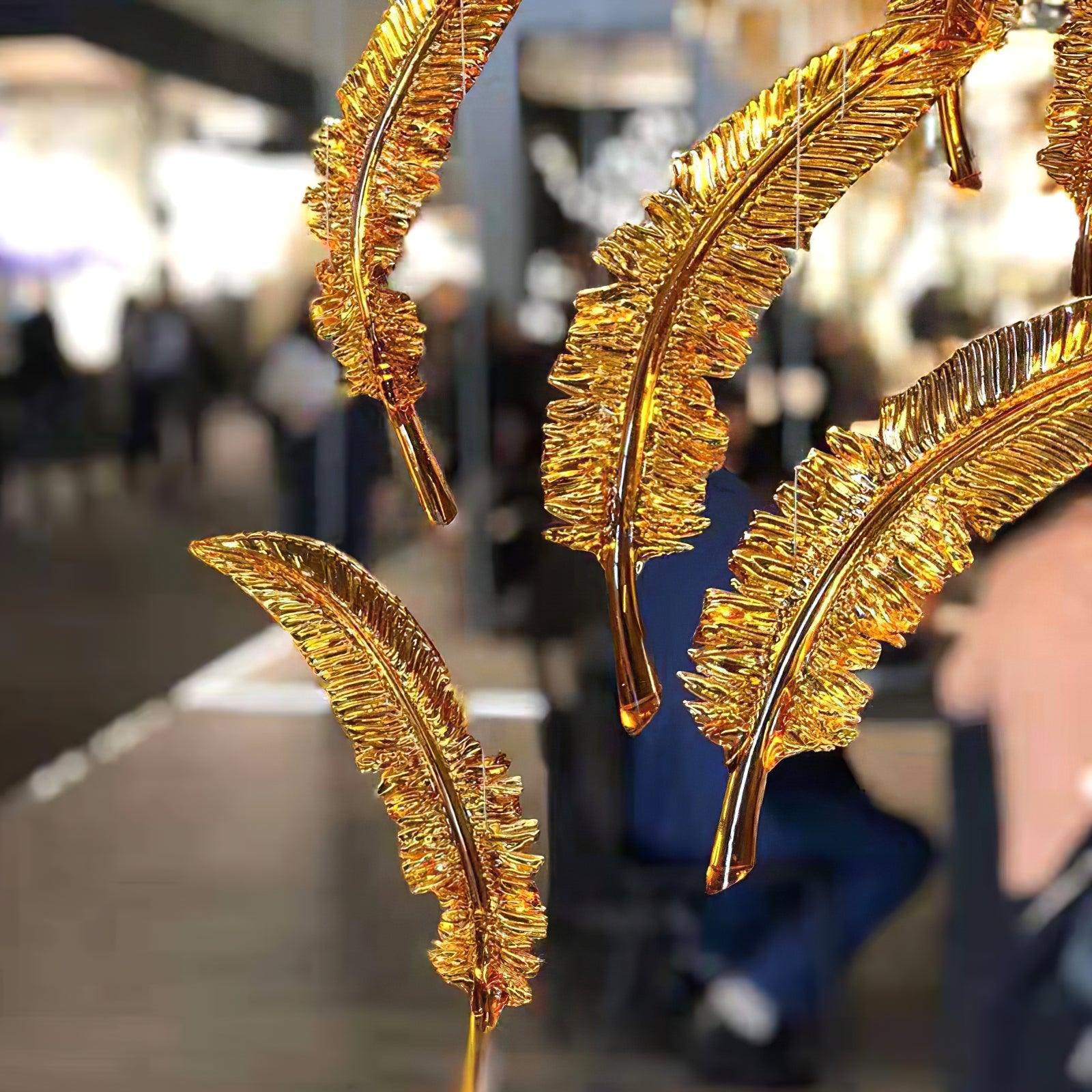 Odette Glass Feathers Chandelier,  Customized Modern Chandelier For Lobby,Hallway,Staircase - Image 14