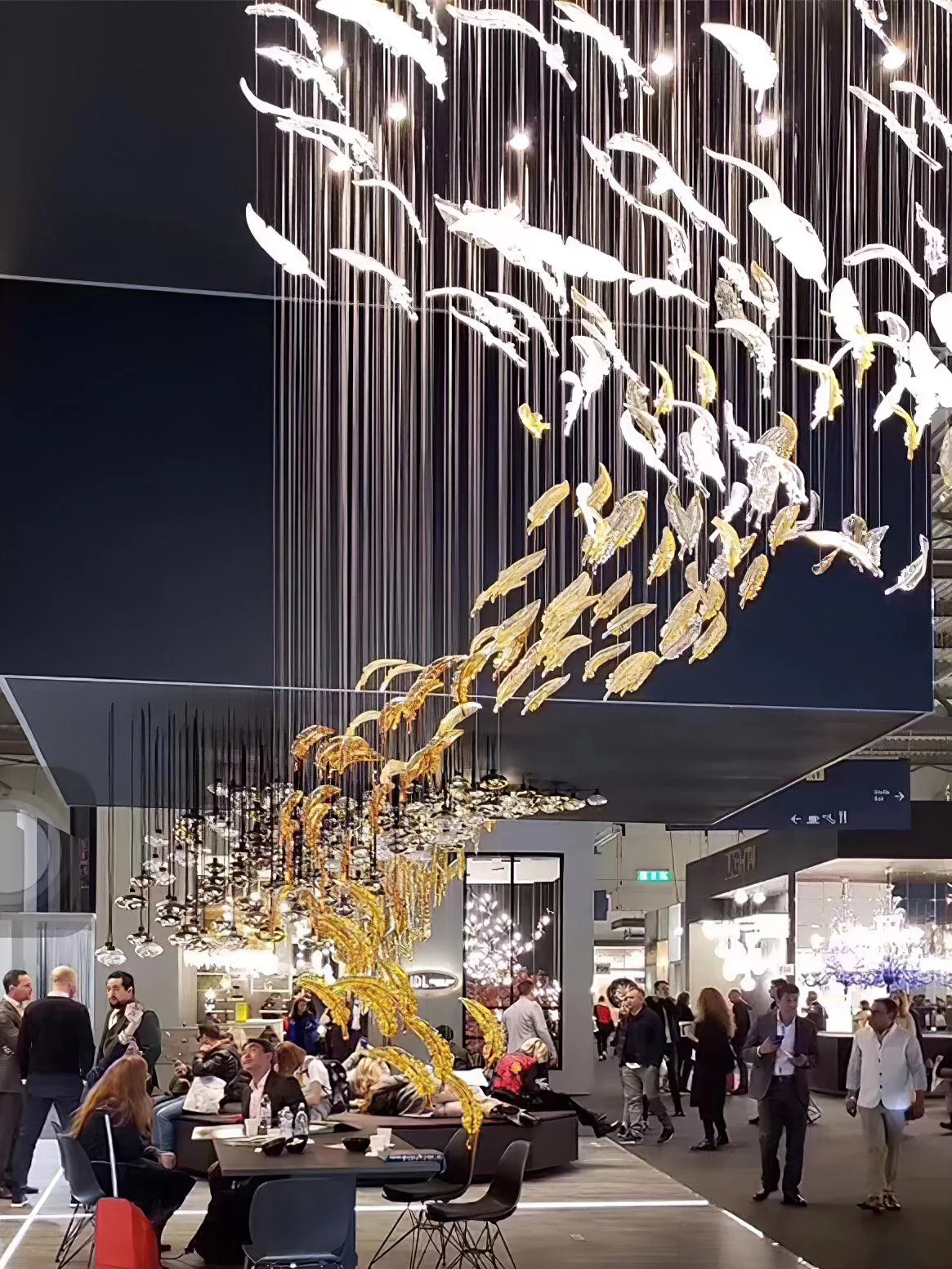 Odette Glass Feathers Chandelier,  Customized Modern Chandelier For Lobby,Hallway,Staircase - Image 17