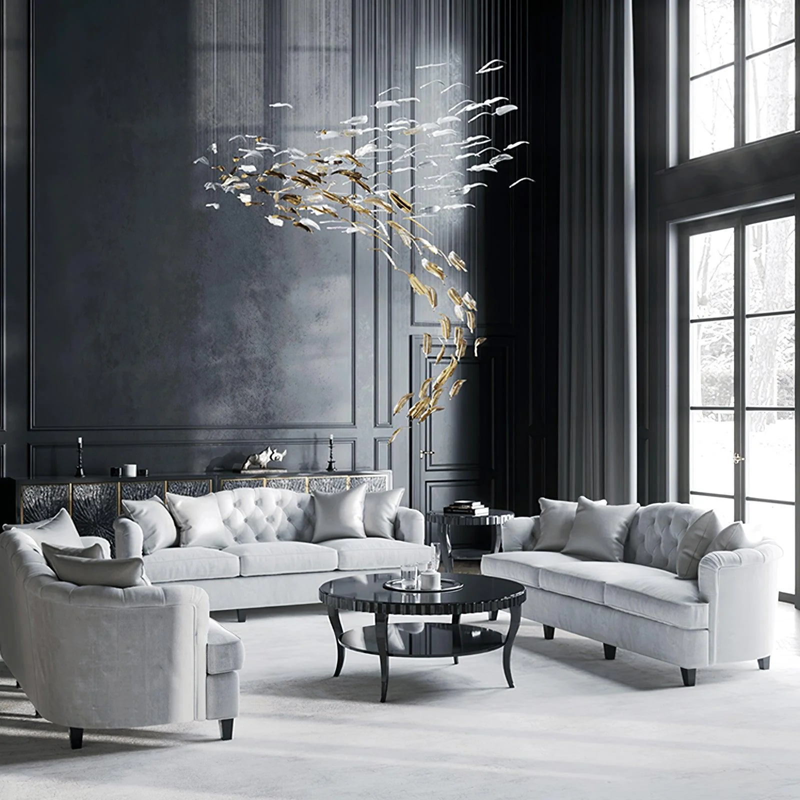 Odette Glass Feathers Chandelier,  Customized Modern Chandelier For Lobby,Hallway,Staircase - Image 20