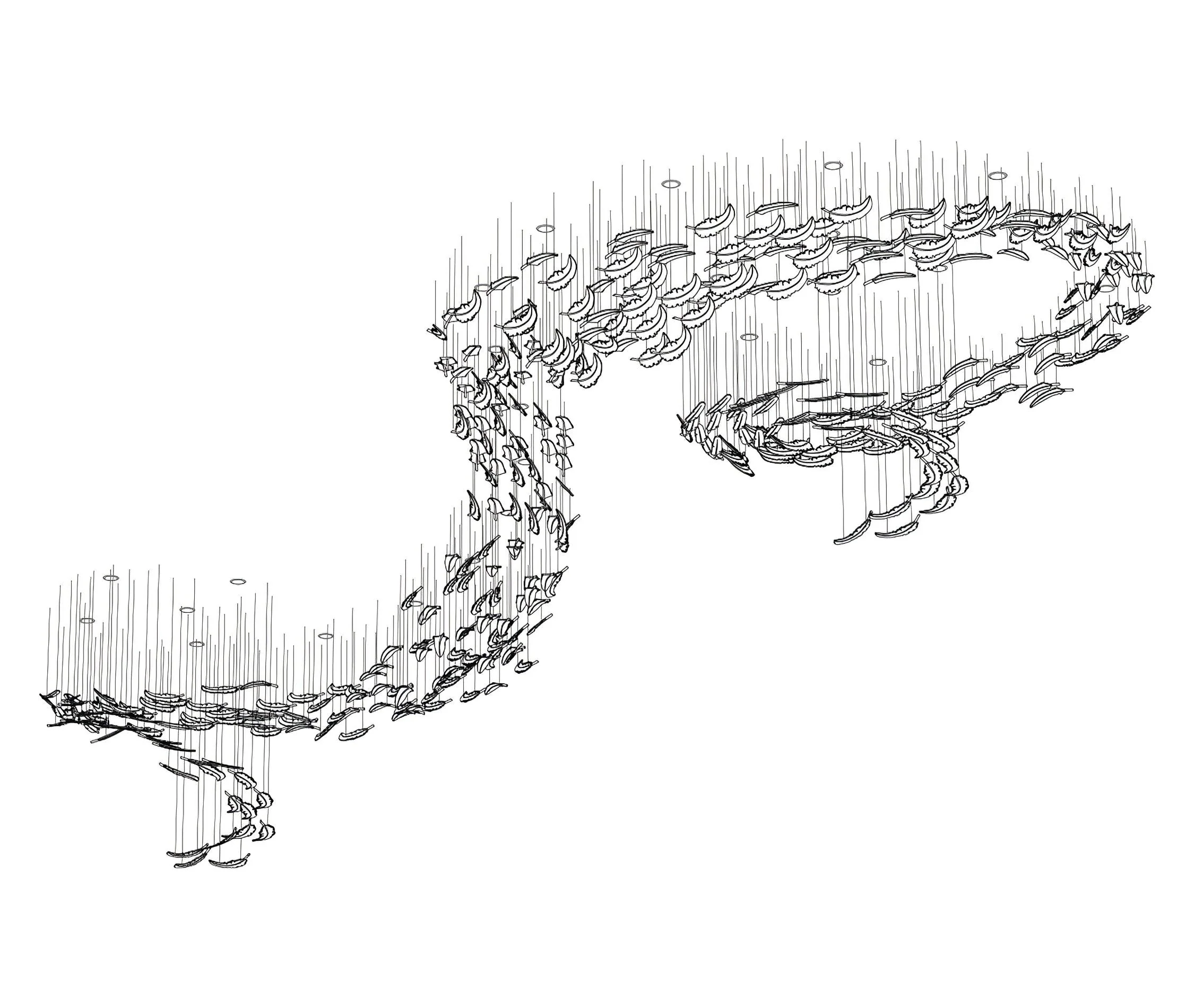 Odette Glass Feathers Chandelier,  Customized Modern Chandelier For Lobby,Hallway,Staircase - Image 34
