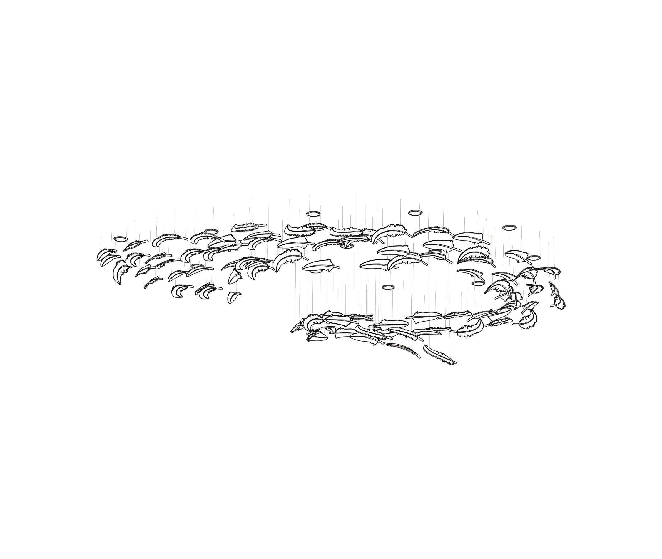 Odette Glass Feathers Chandelier,  Customized Modern Chandelier For Lobby,Hallway,Staircase - Image 35