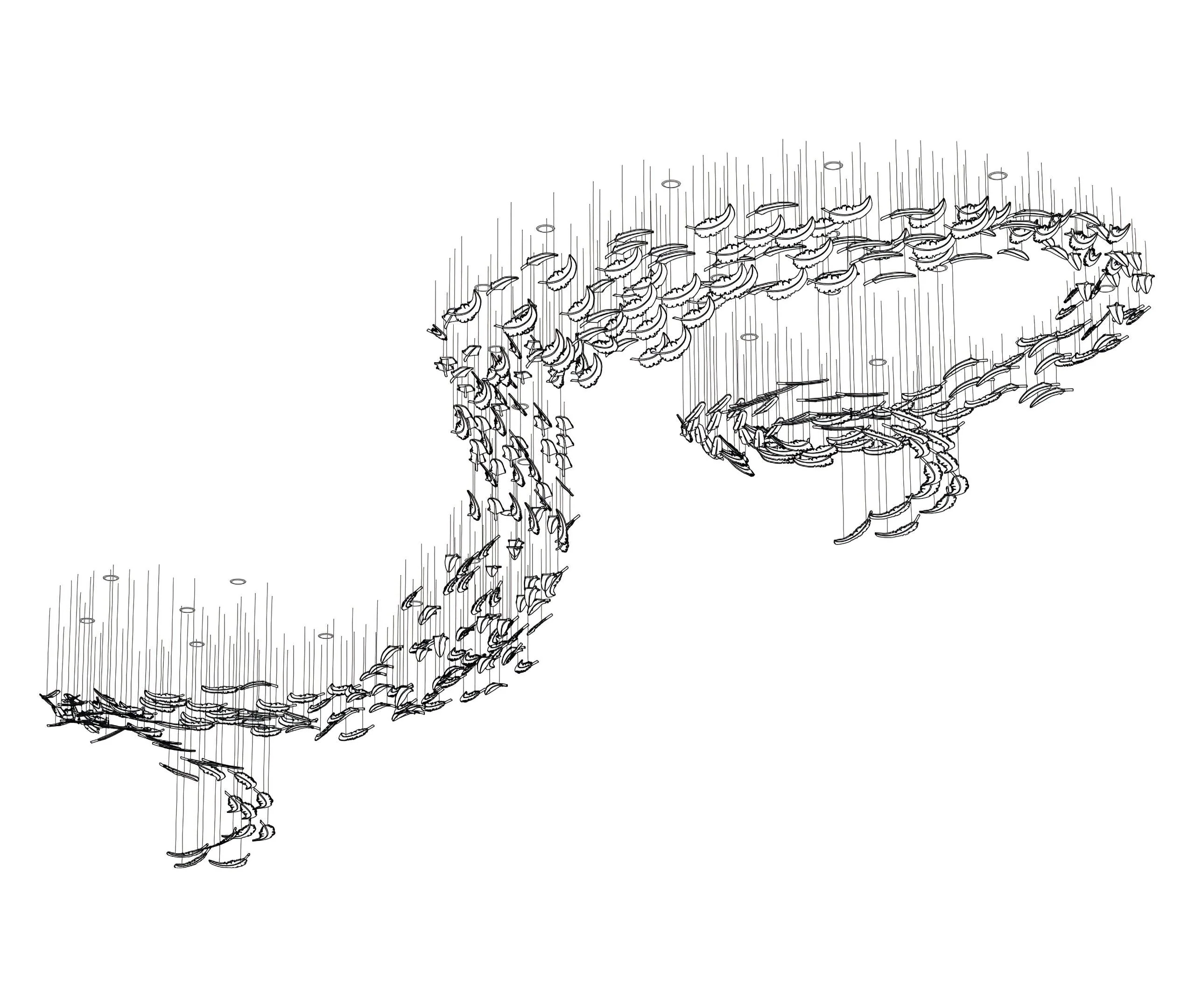 Odette Glass Feathers Chandelier,  Customized Modern Chandelier For Lobby,Hallway,Staircase - Image 39