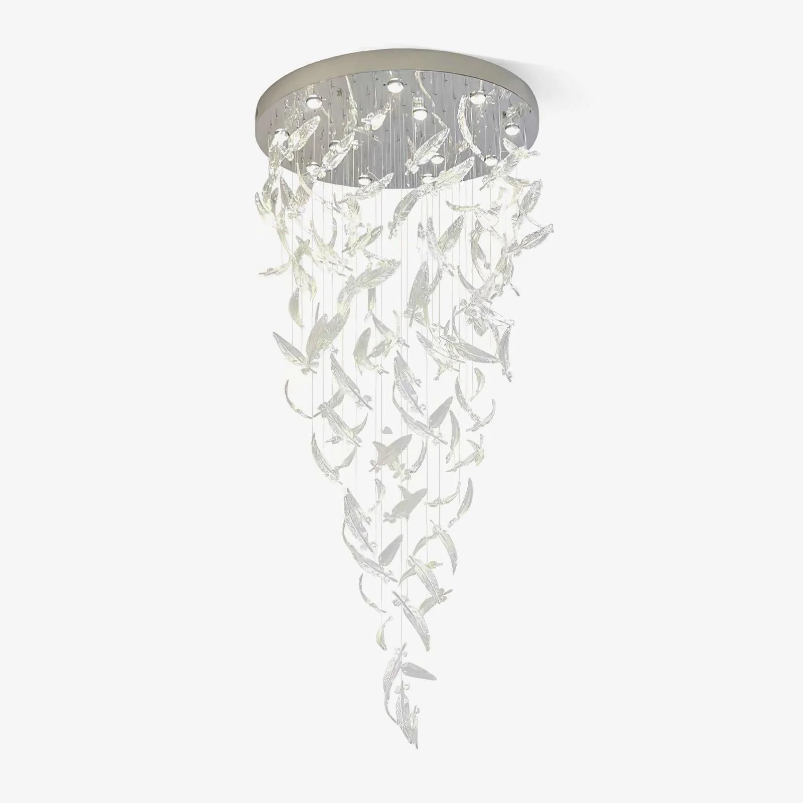 Odette Glass Feathers Chandelier,  Customized Modern Chandelier For Lobby,Hallway,Staircase - Image 55