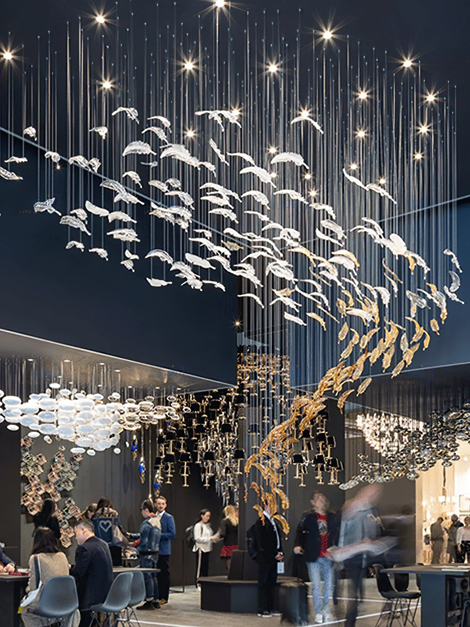 Odette Glass Feathers Chandelier,  Customized Modern Chandelier For Lobby,Hallway,Staircase - Image 9