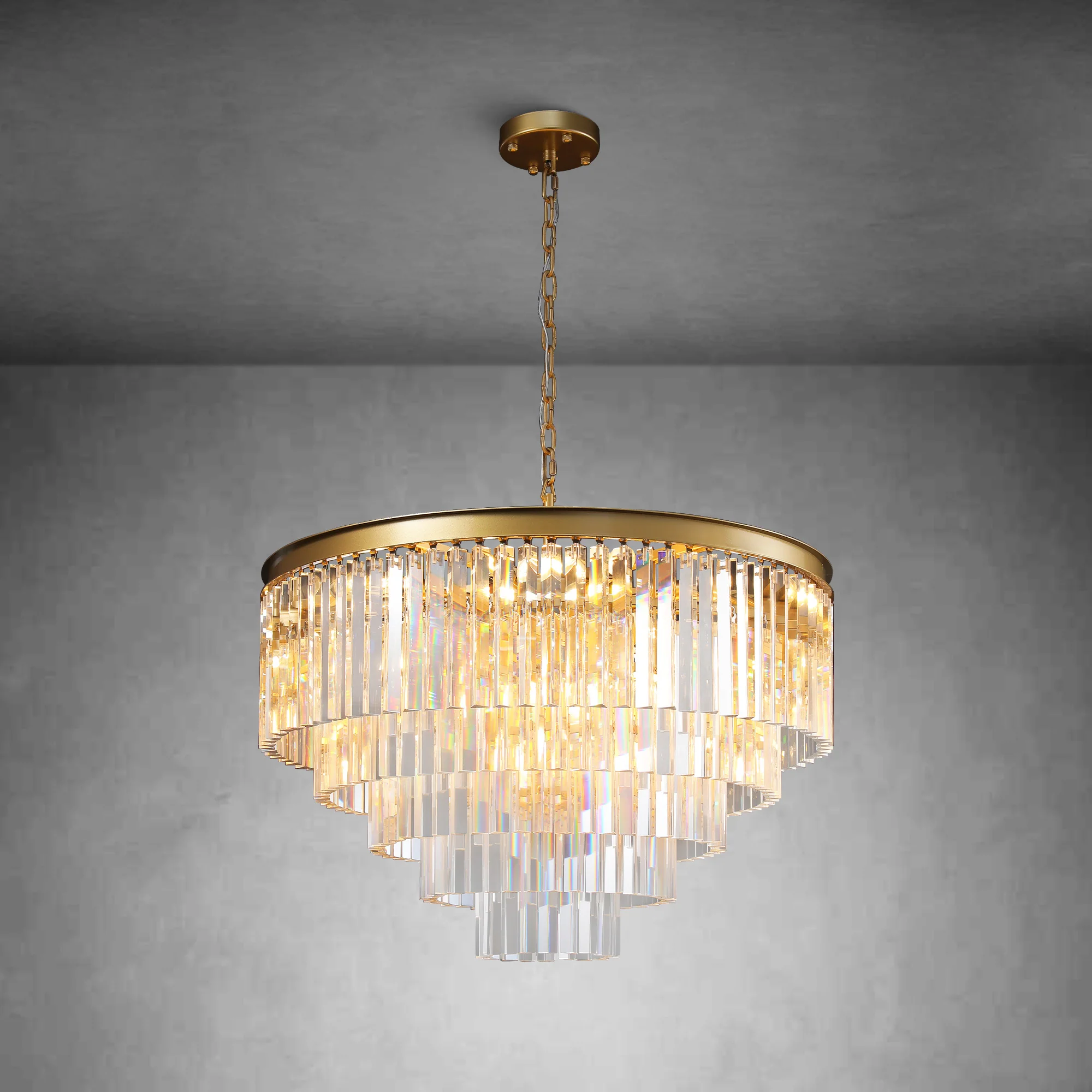 Odiana Series K9 Crystal Tiered Round Chandelier 19" 31" 43" Chandelier For Living Room Dinning Room - Image 10