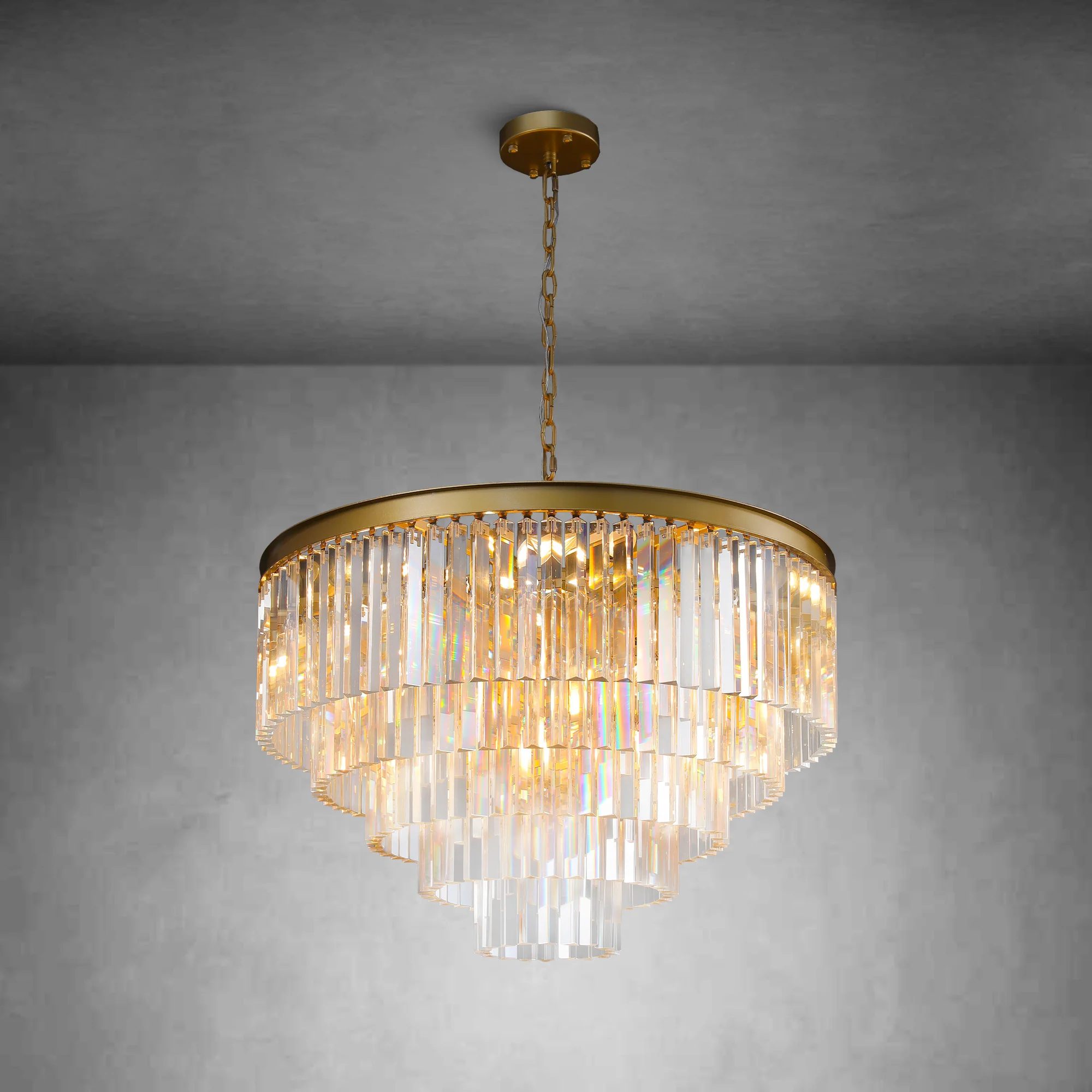Odiana Series K9 Crystal Tiered Round Chandelier 19" 31" 43" Chandelier For Living Room Dinning Room - Image 18