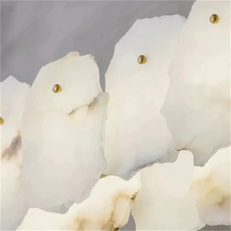 Alabaster Oval Chandelier with Rod, Dining Room Chandelier - Image 4
